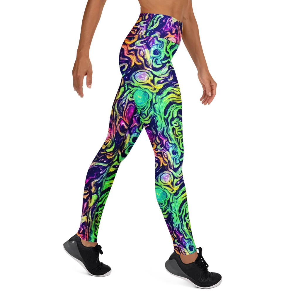 Stellar Psychedelia on Yoga Leggings — Right
