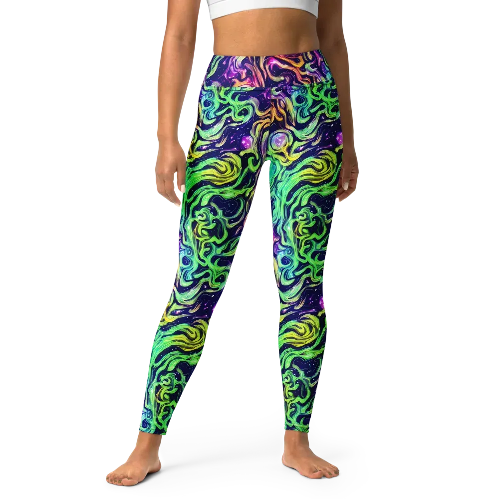 Stellar Psychedelia on Yoga Leggings — Front