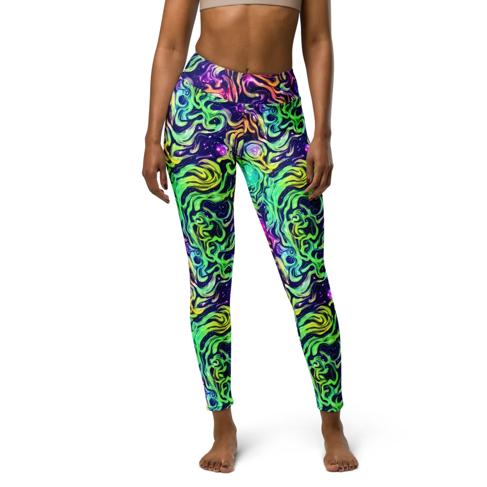 Stellar Psychedelia on Yoga Leggings — Front