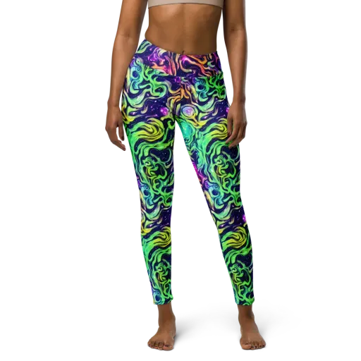Stellar Psychedelia on a Yoga Leggings