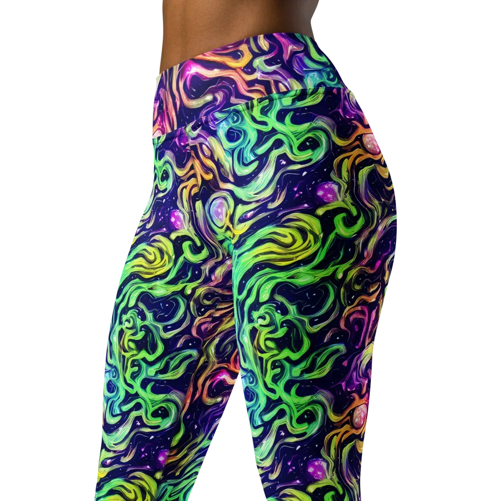 Stellar Psychedelia on Yoga Leggings — Left Front