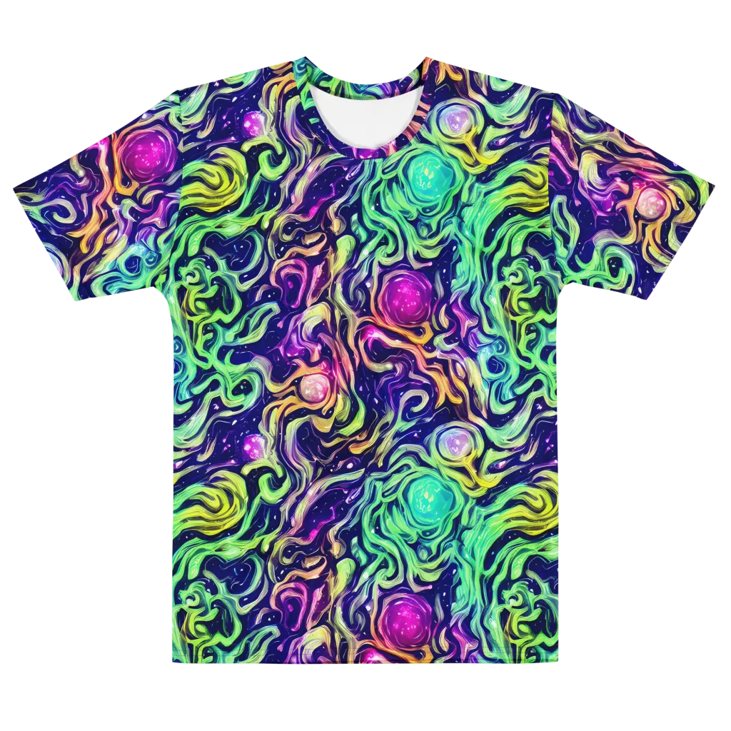 Stellar Psychedelia on Men's Cotton Crew Neck T-Shirt — Front