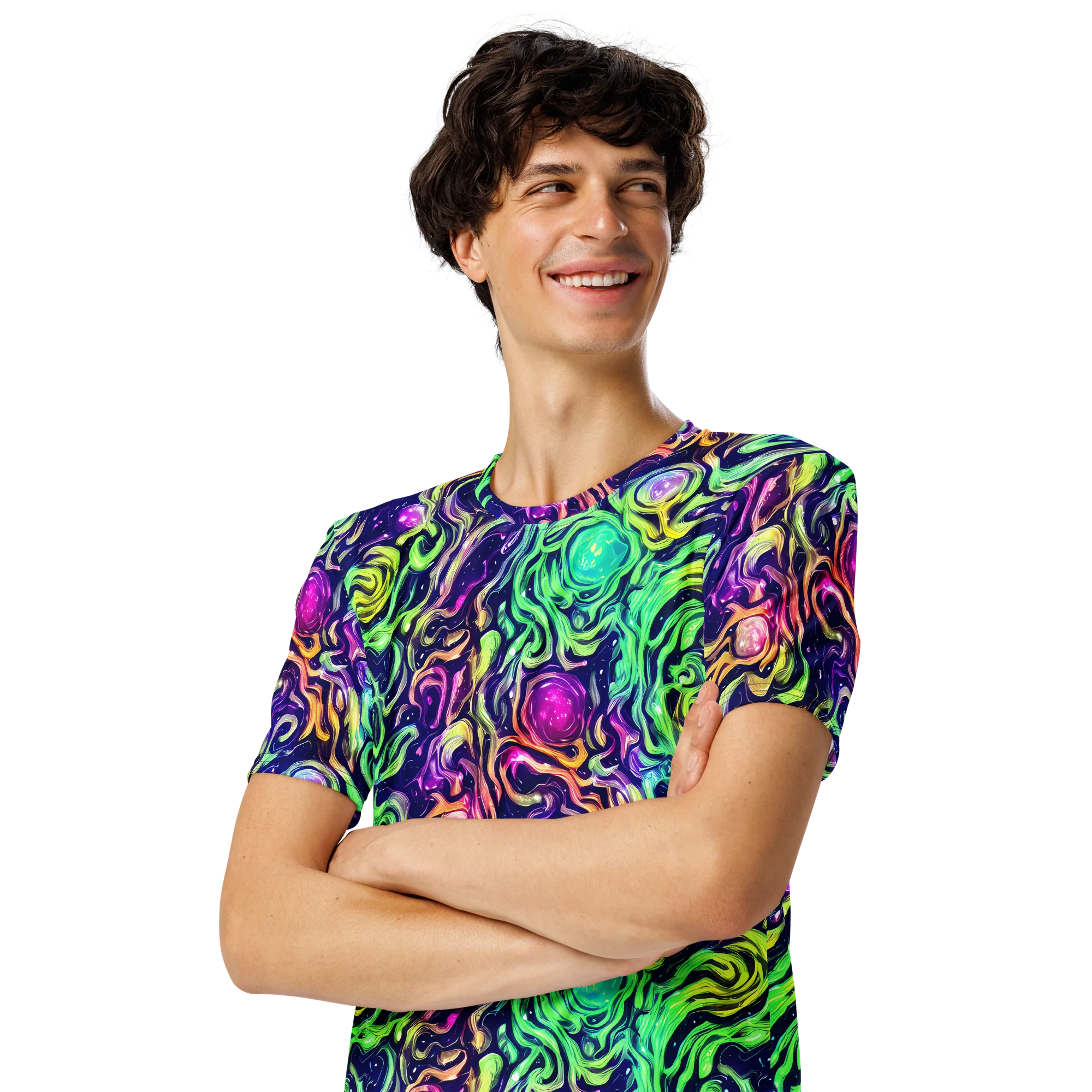 Stellar Psychedelia on Men's Crew Neck T-Shirt — Left Front