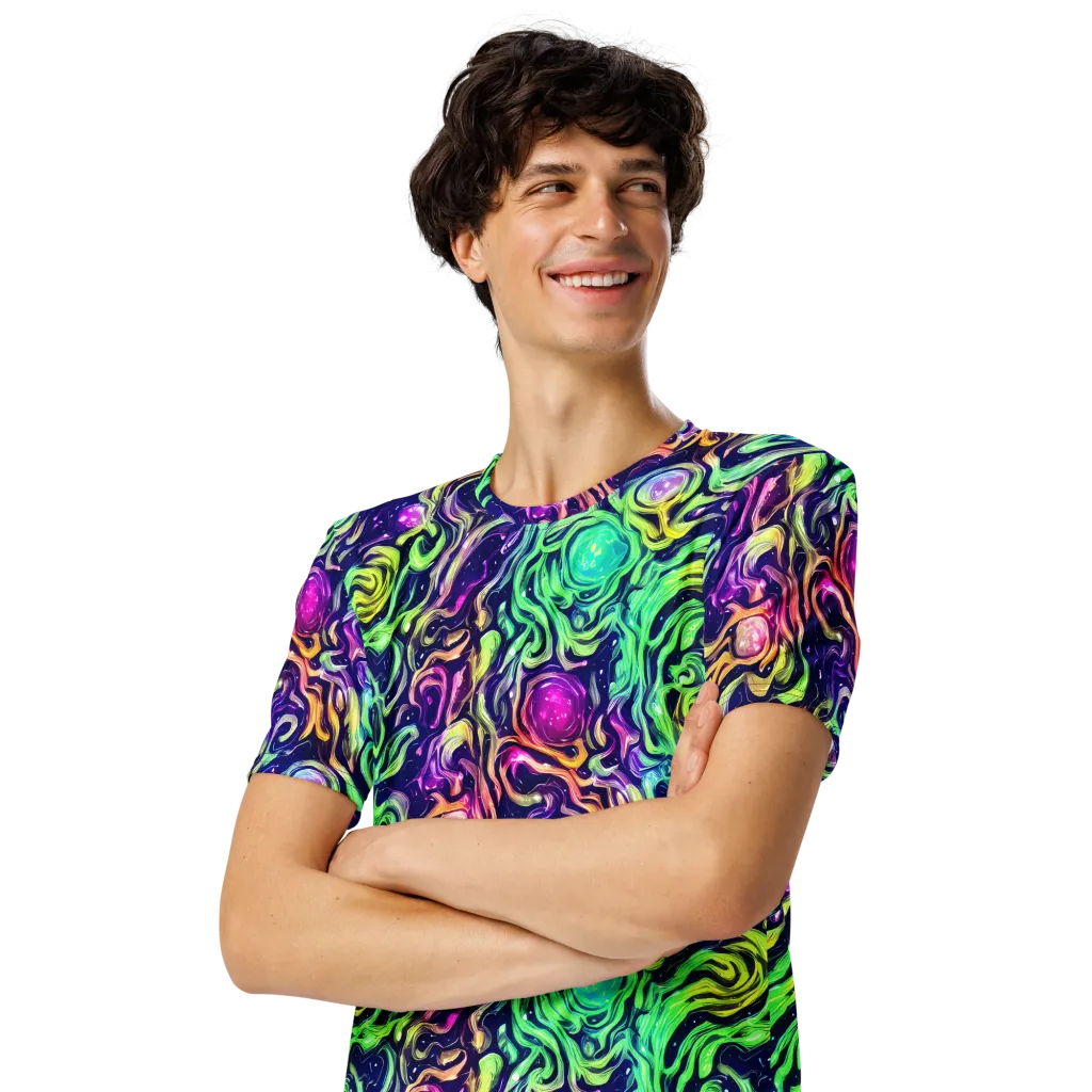 Stellar Psychedelia on Men's Crew Neck T-Shirt — Left Front