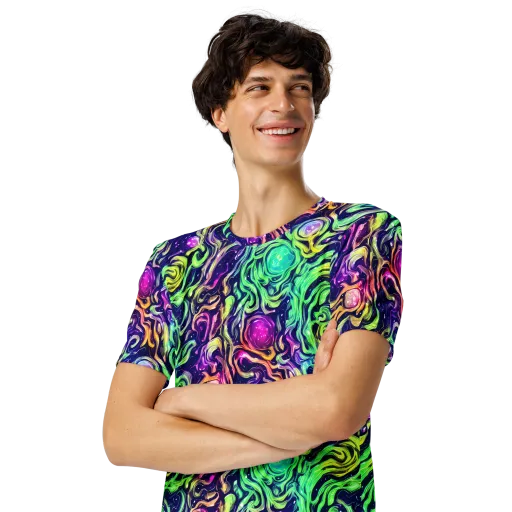 Stellar Psychedelia on a Men's Crew Neck T-Shirt