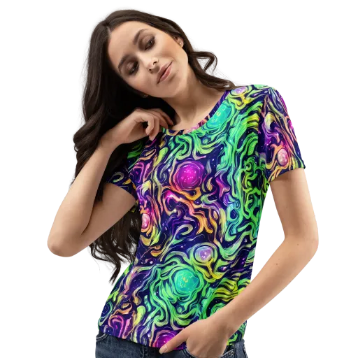 Stellar Psychedelia on a Women's Crew Neck T-Shirt