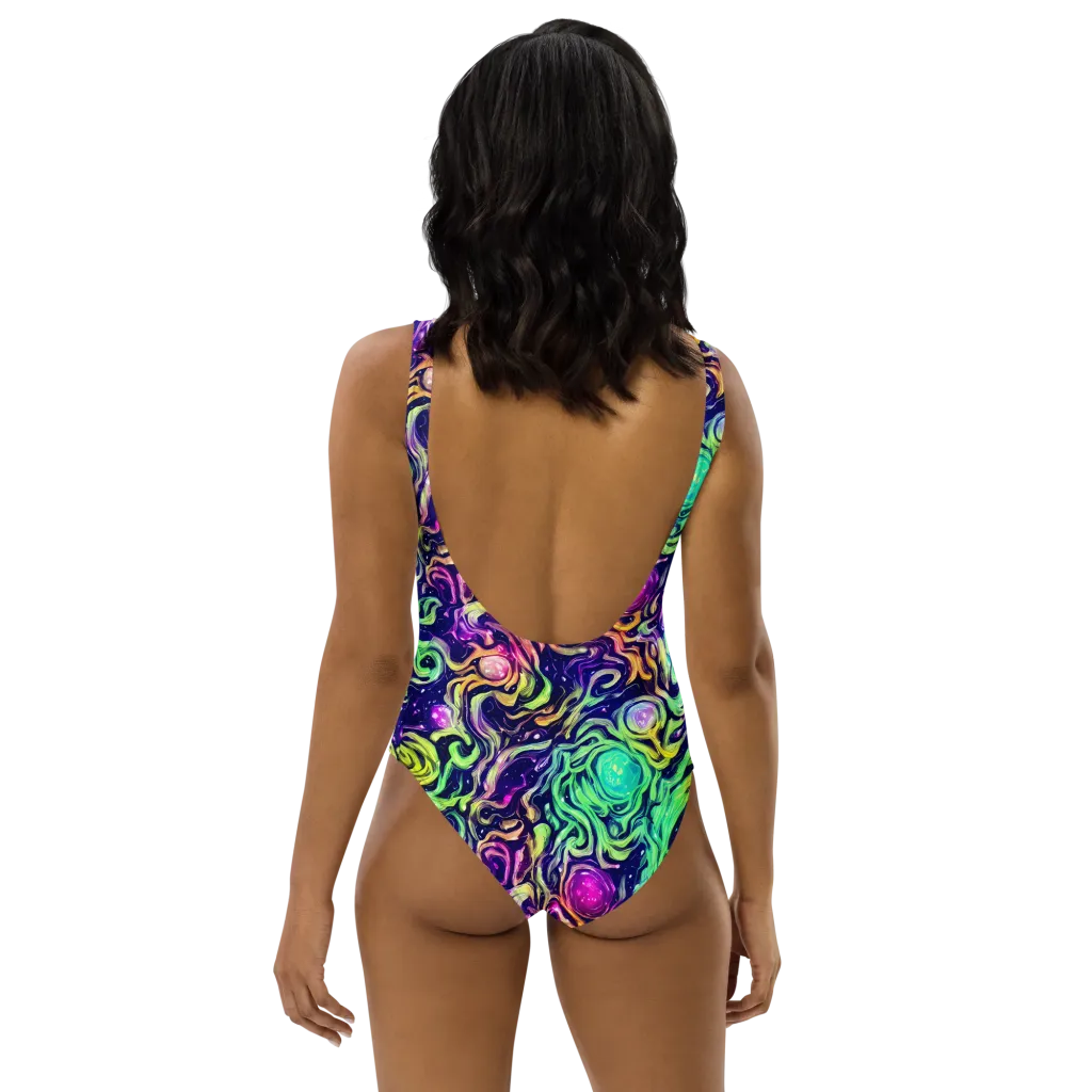 Stellar Psychedelia on One-Piece Swimsuit — Back