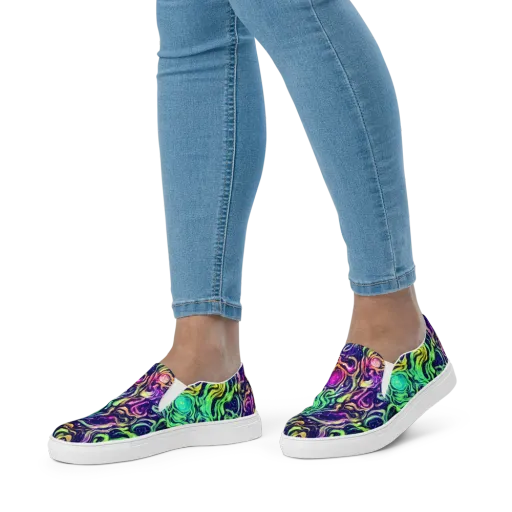 Stellar Psychedelia on a Women's Slip-On Canvas Shoes