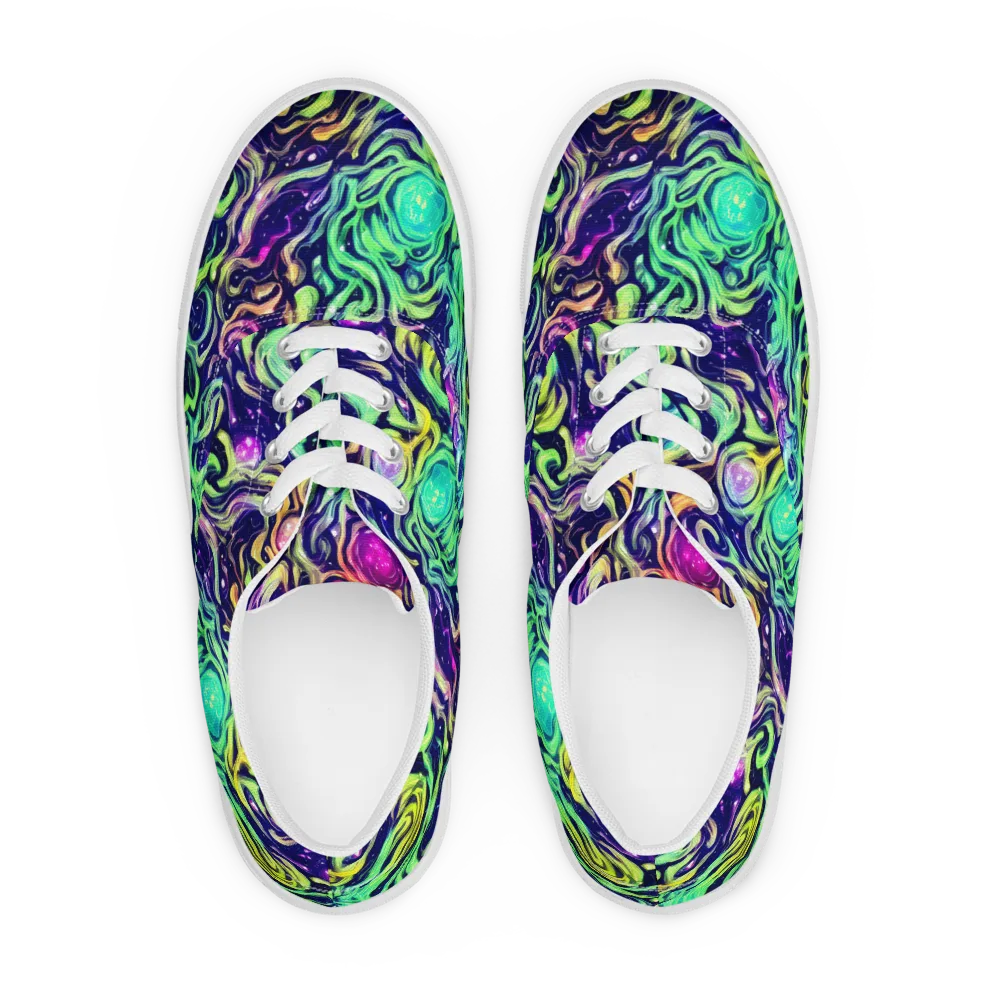 Stellar Psychedelia on Men's Lace-Up Canvas Shoes — Front