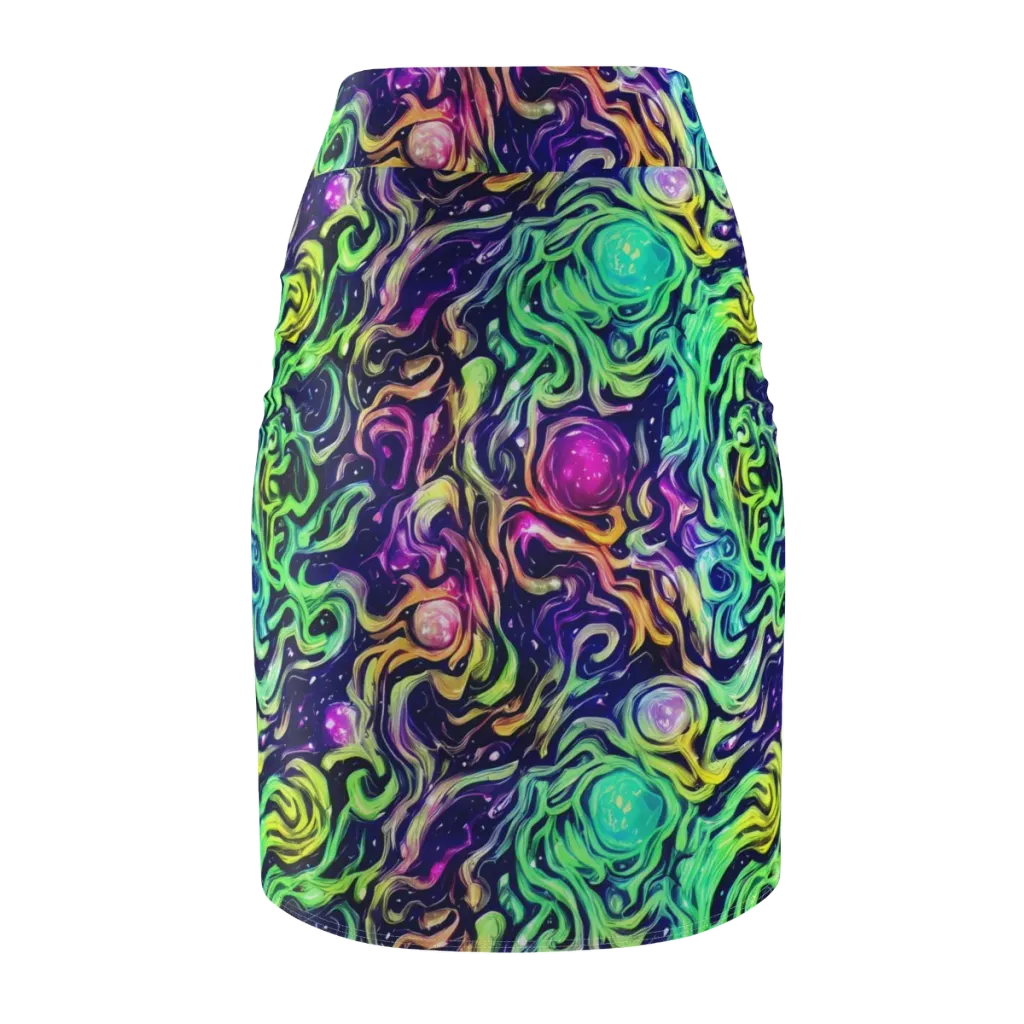 Stellar Psychedelia on Pencil Skirt — Back