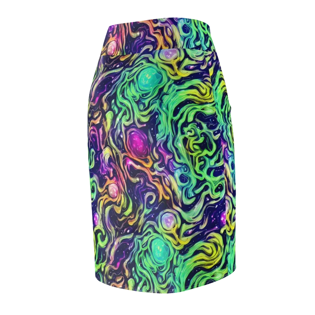 Stellar Psychedelia on Pencil Skirt — Back Side