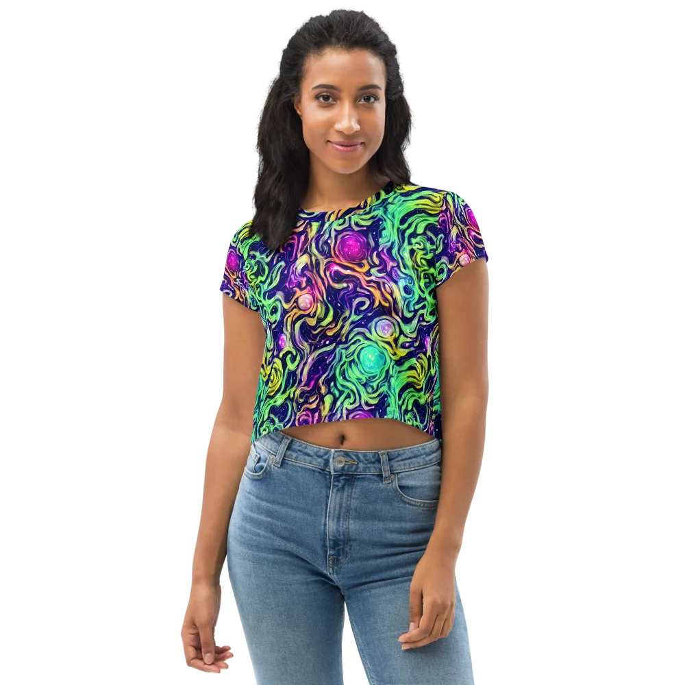 Stellar Psychedelia on Crop Tee — Front