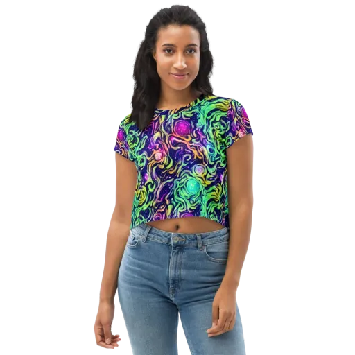 Stellar Psychedelia on a Crop Tee