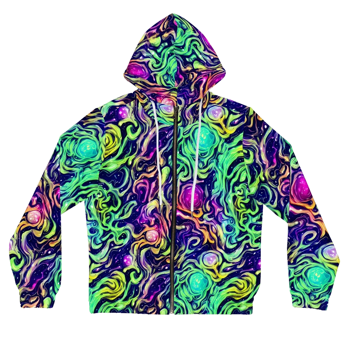 Stellar Psychedelia on Women's Full-Zip Hoodie — Front