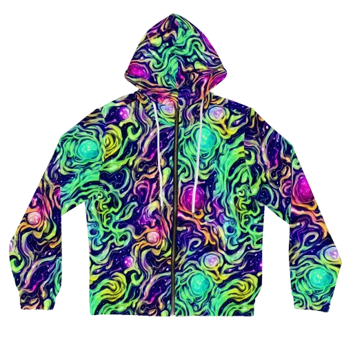 Stellar Psychedelia on a Women's Full-Zip Hoodie