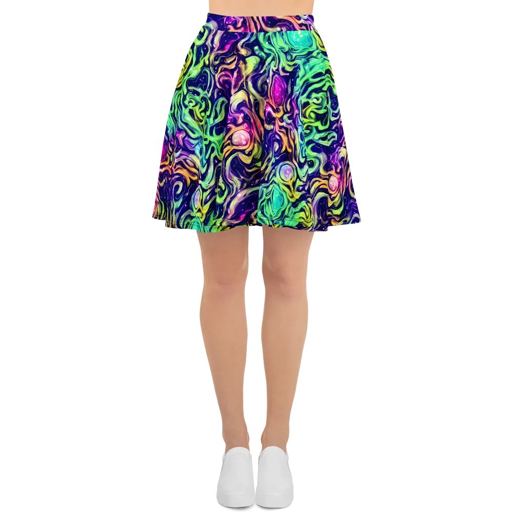 Stellar Psychedelia on Skater Skirt — Front