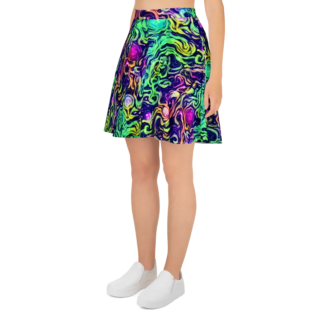 Stellar Psychedelia on Skater Skirt — Left