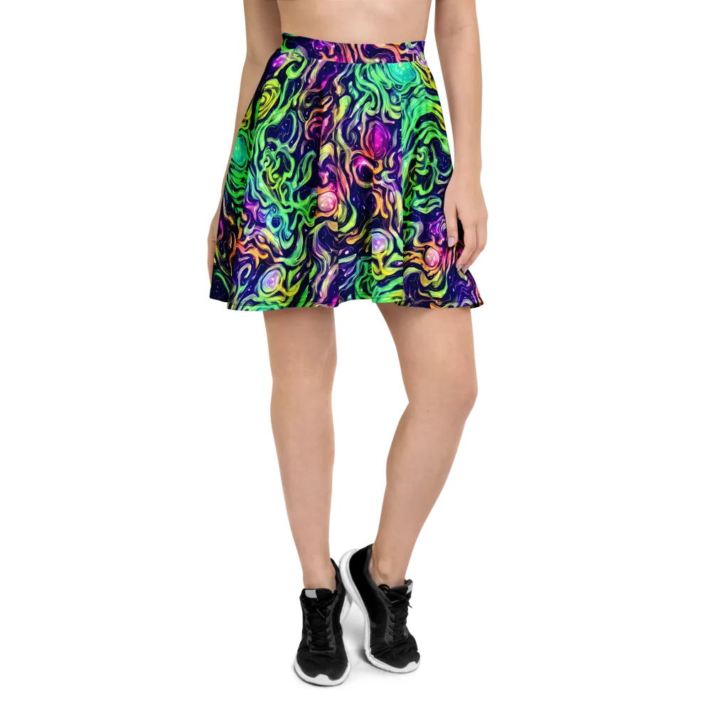 Stellar Psychedelia on Skater Skirt — Front