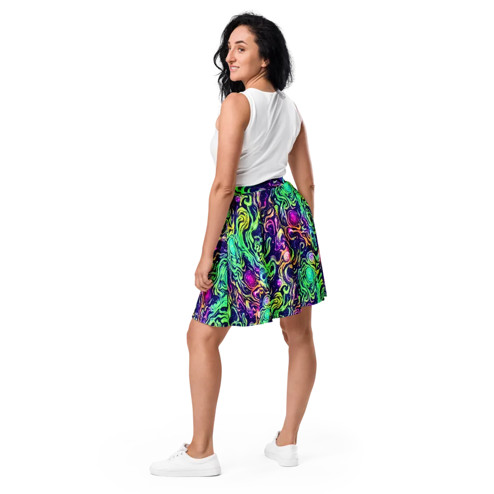 Stellar Psychedelia on Skater Skirt — Back