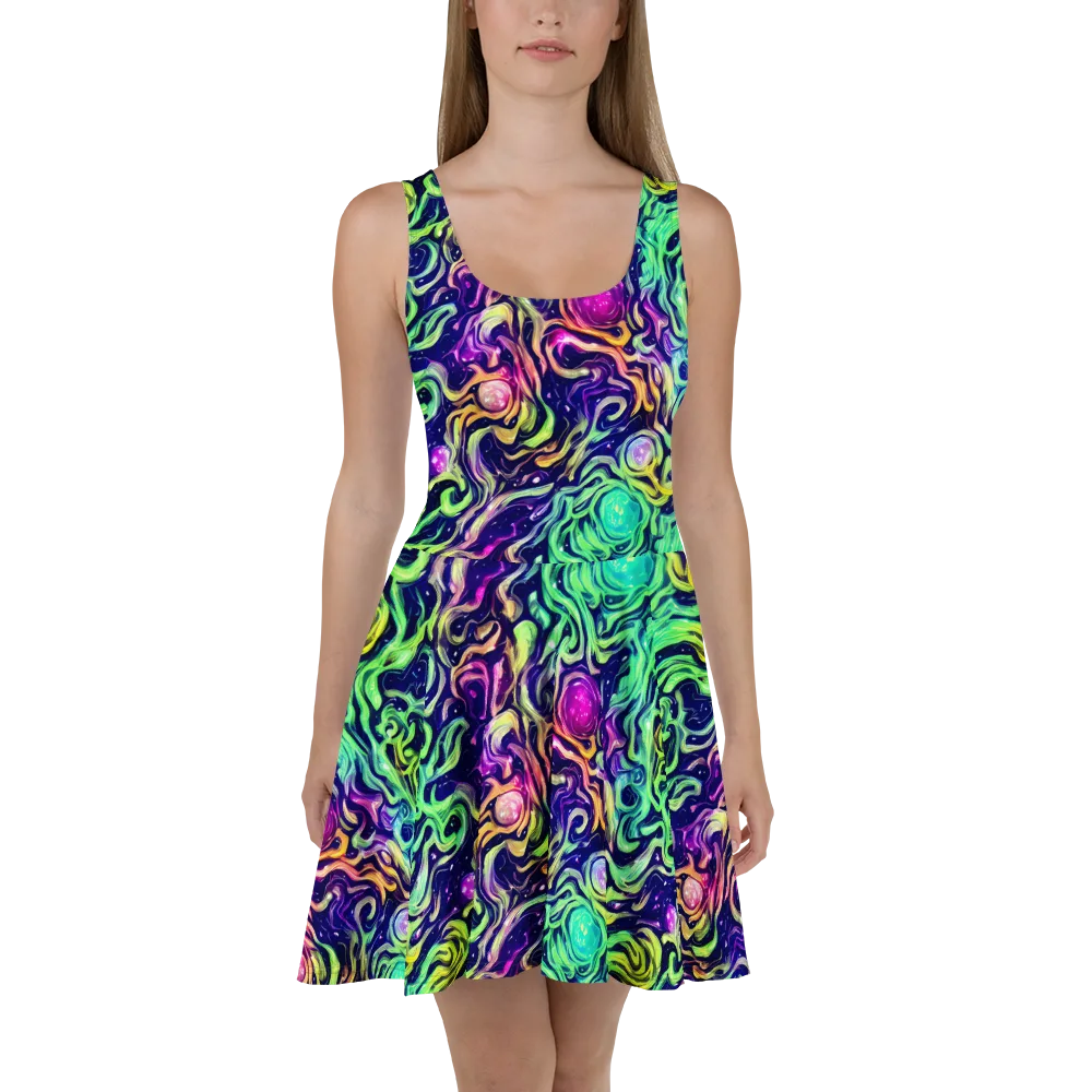 Stellar Psychedelia on Skater Dress — Front