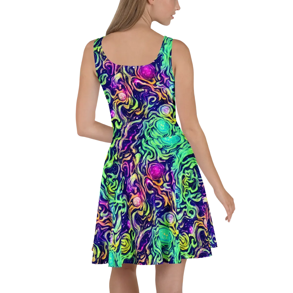 Stellar Psychedelia on Skater Dress — Back