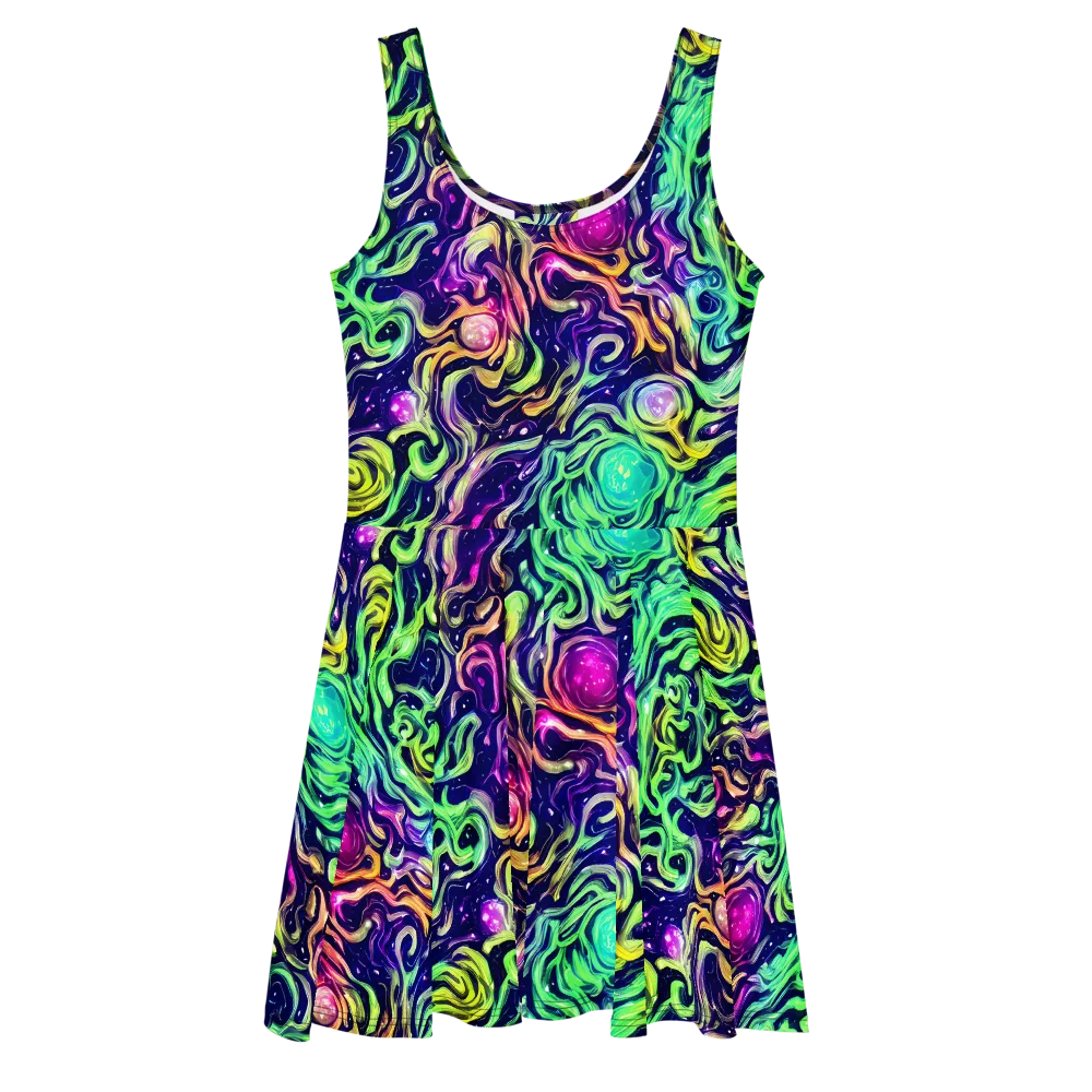 Stellar Psychedelia on Skater Dress — Front