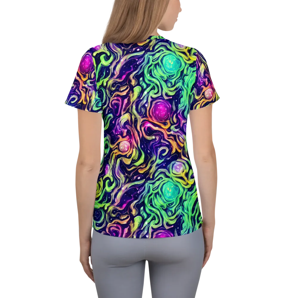 Stellar Psychedelia on Women's Athletic T-Shirt — Back