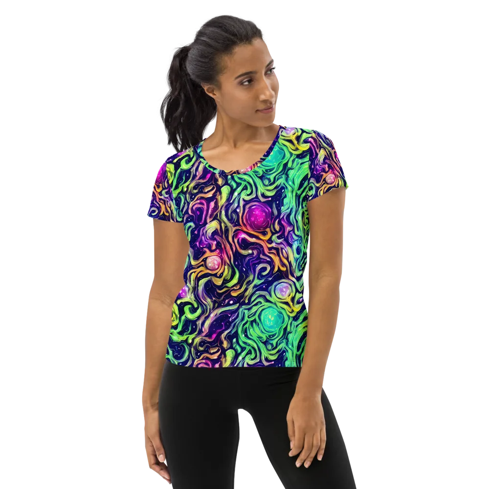 Stellar Psychedelia on Women's Athletic T-Shirt — Front