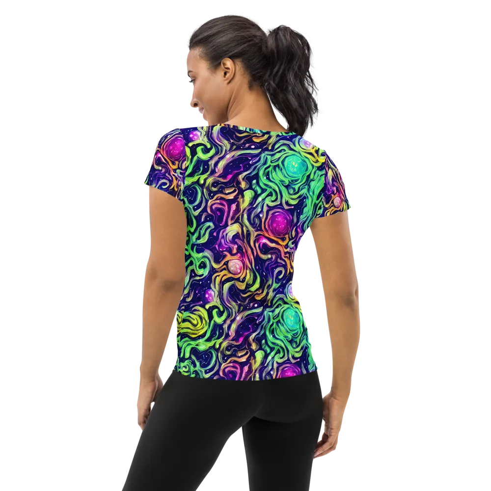 Stellar Psychedelia on Women's Athletic T-Shirt — Back