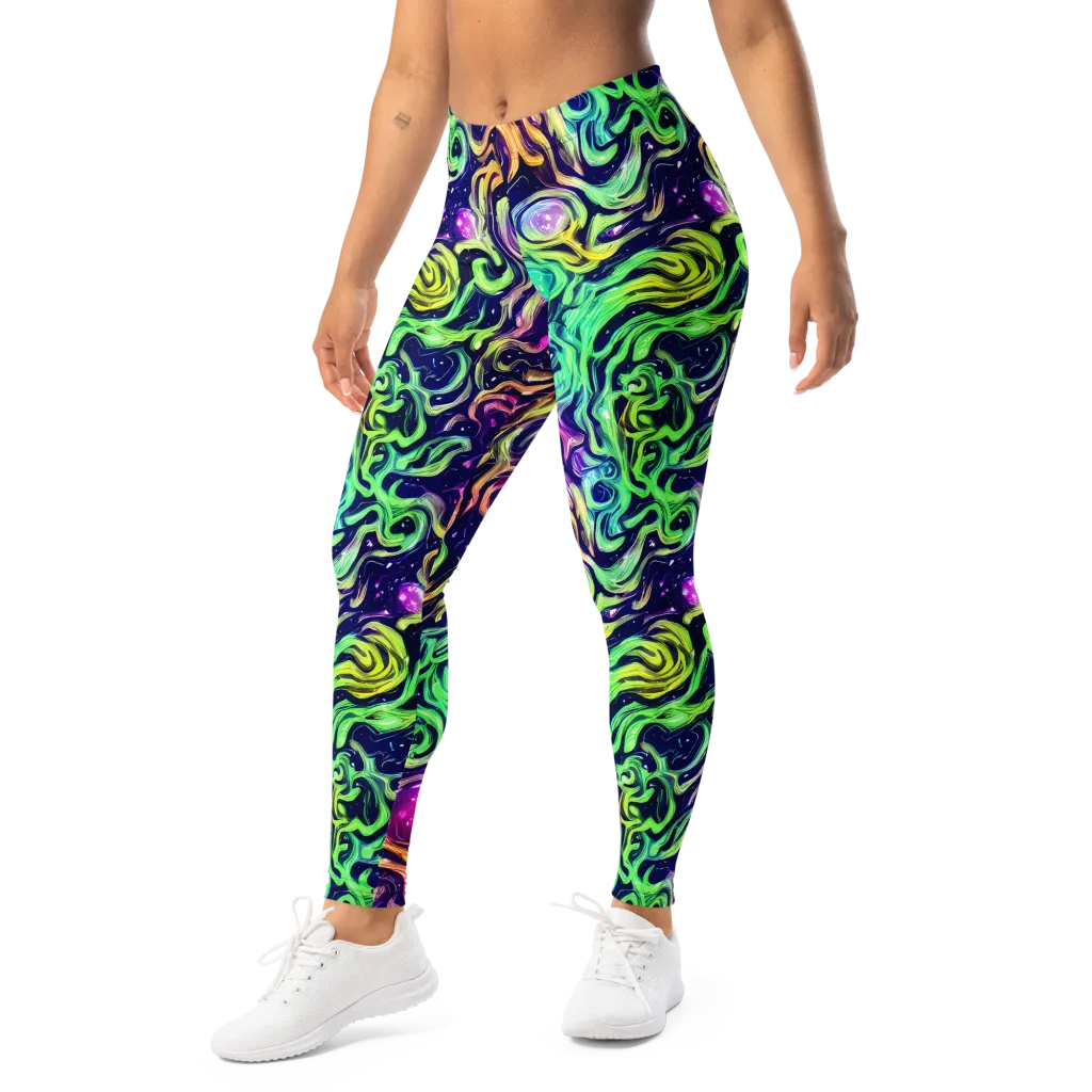 Stellar Psychedelia on Leggings — Left Front
