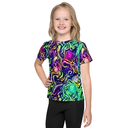 Stellar Psychedelia on a Kids Crew Neck T-Shirt