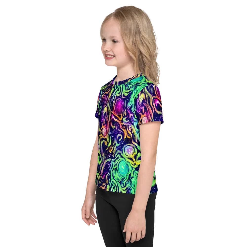 Stellar Psychedelia on Kids Crew Neck T-Shirt — Left