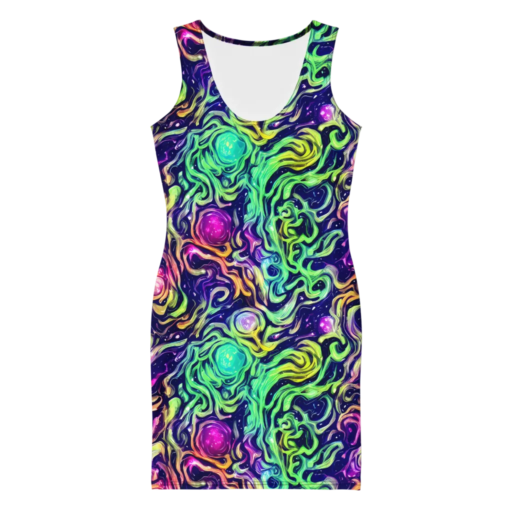 Stellar Psychedelia on Bodycon Dress — Front