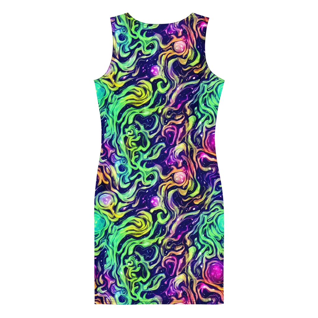 Stellar Psychedelia on Bodycon Dress — Back