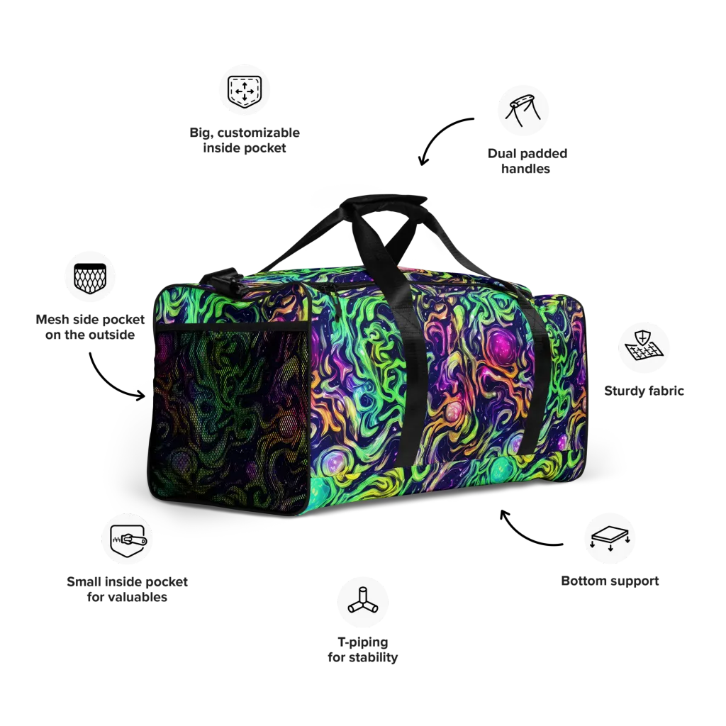 Stellar Psychedelia on Duffle Bag — Right Front