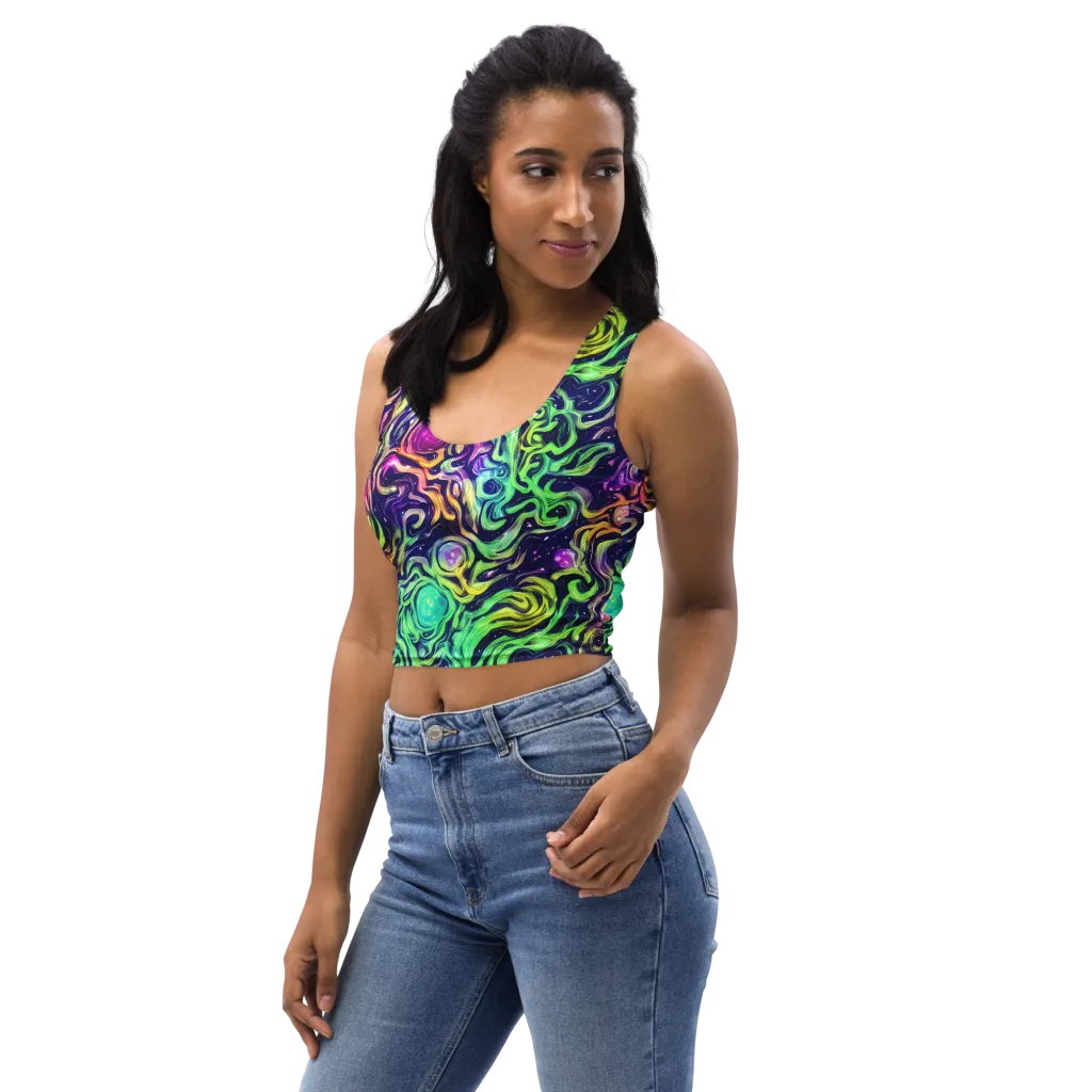 Stellar Psychedelia on Crop Top — Left Front