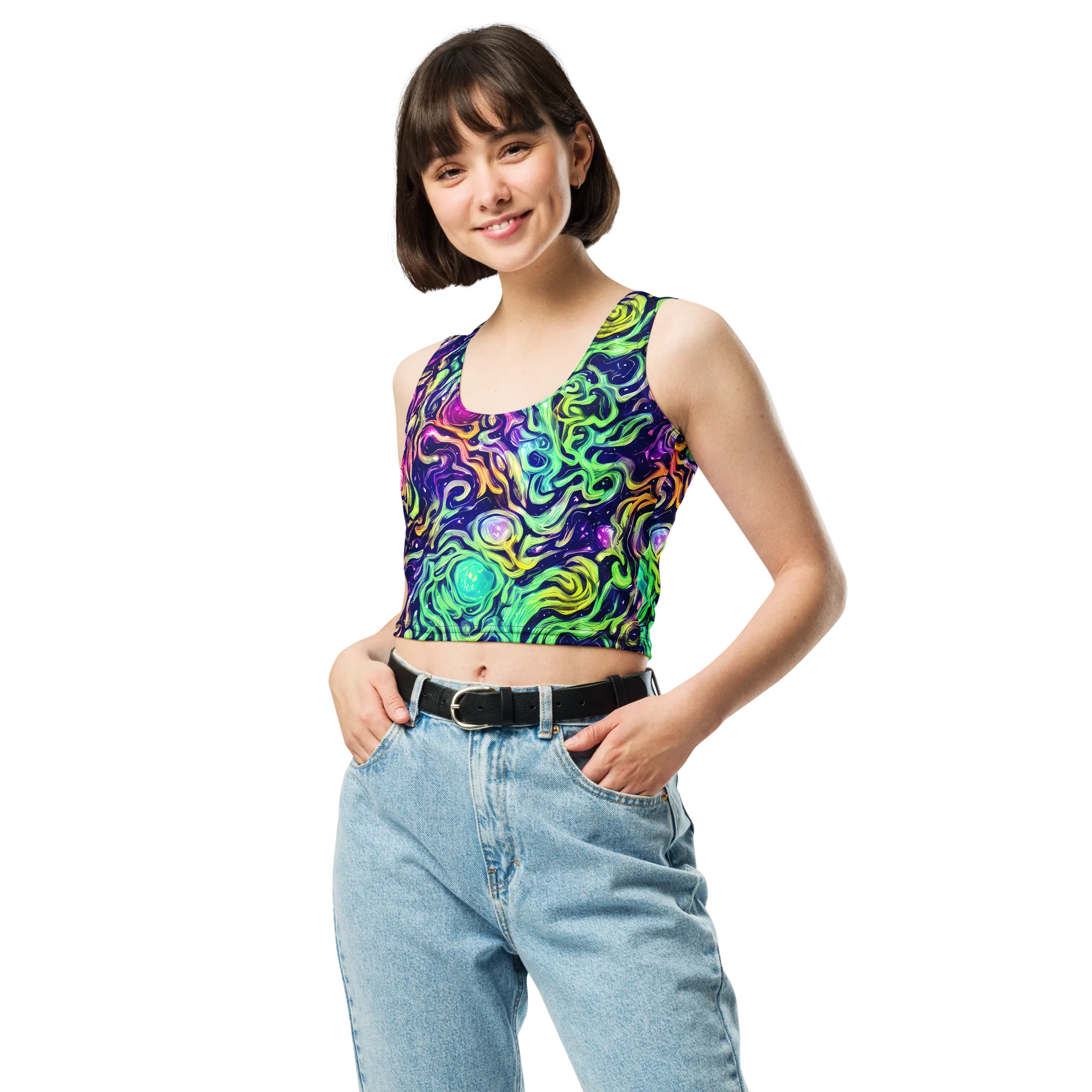 Stellar Psychedelia on Crop Top — Front