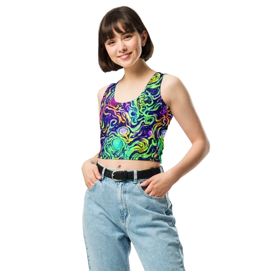 Stellar Psychedelia on Crop Top — Front