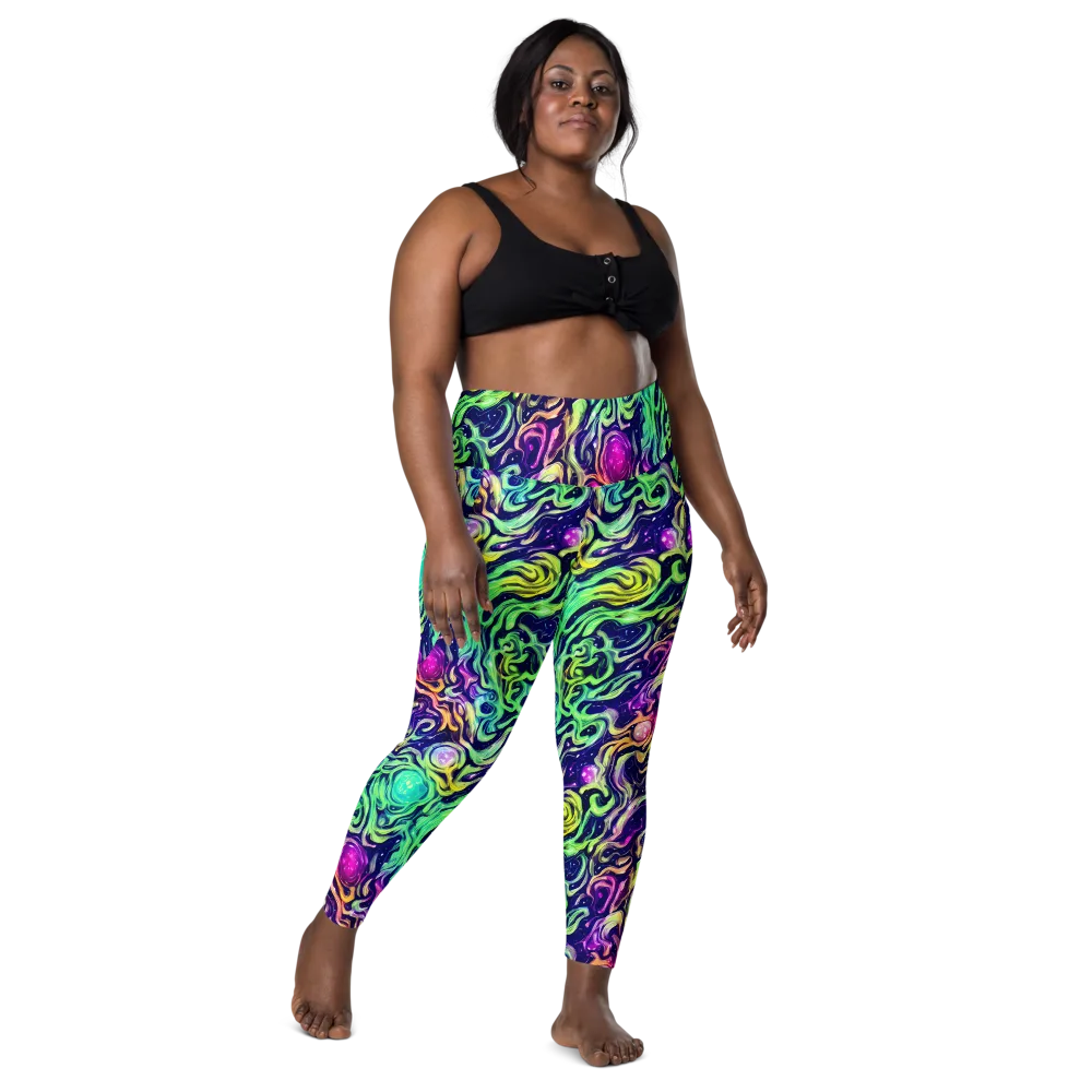 Stellar Psychedelia on Leggings with Pockets — Front