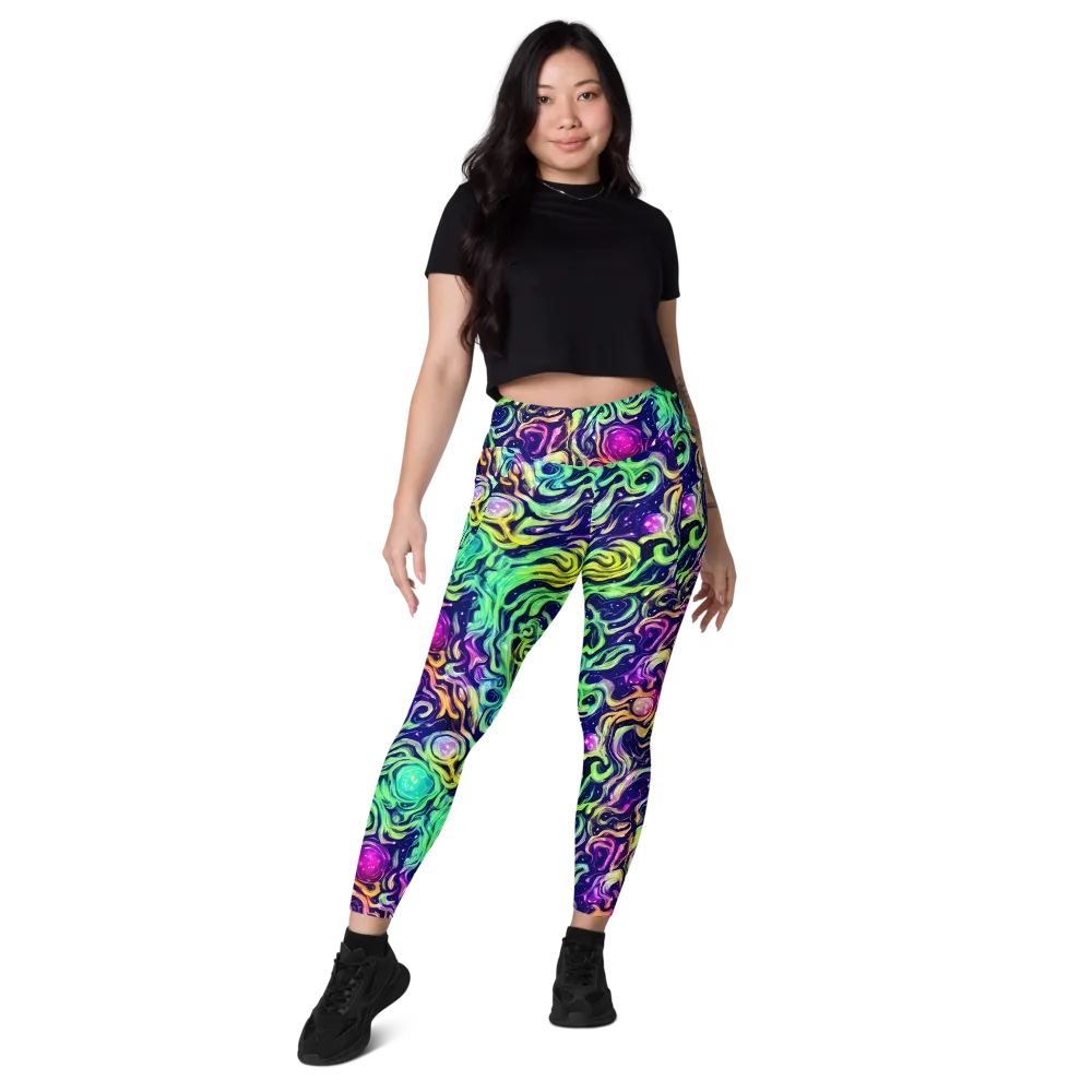 Stellar Psychedelia on Leggings with Pockets — Front