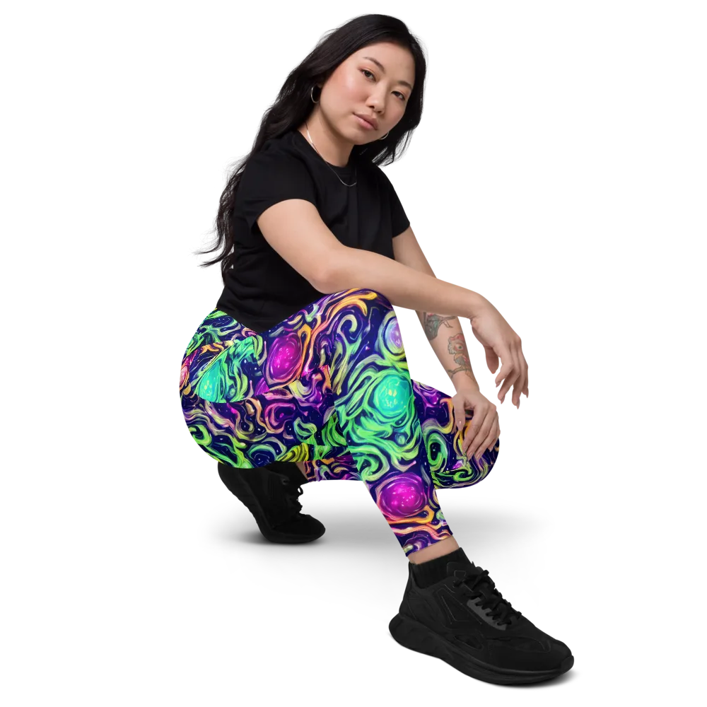 Stellar Psychedelia on Leggings with Pockets — Right Front