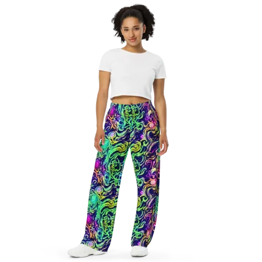 Stellar Psychedelia on a Wide-Leg Pants