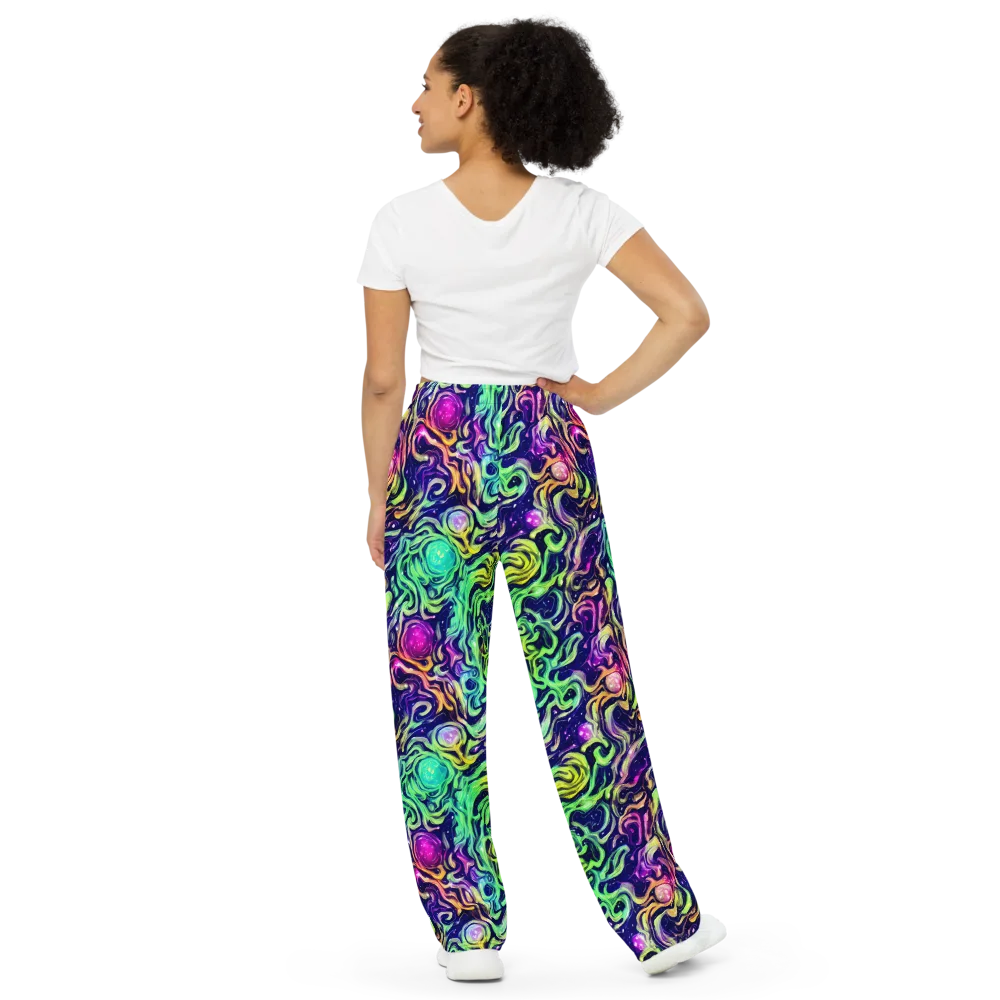 Stellar Psychedelia on Wide-Leg Pants — Back