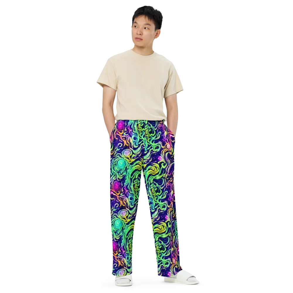 Stellar Psychedelia on Wide-Leg Pants — Front