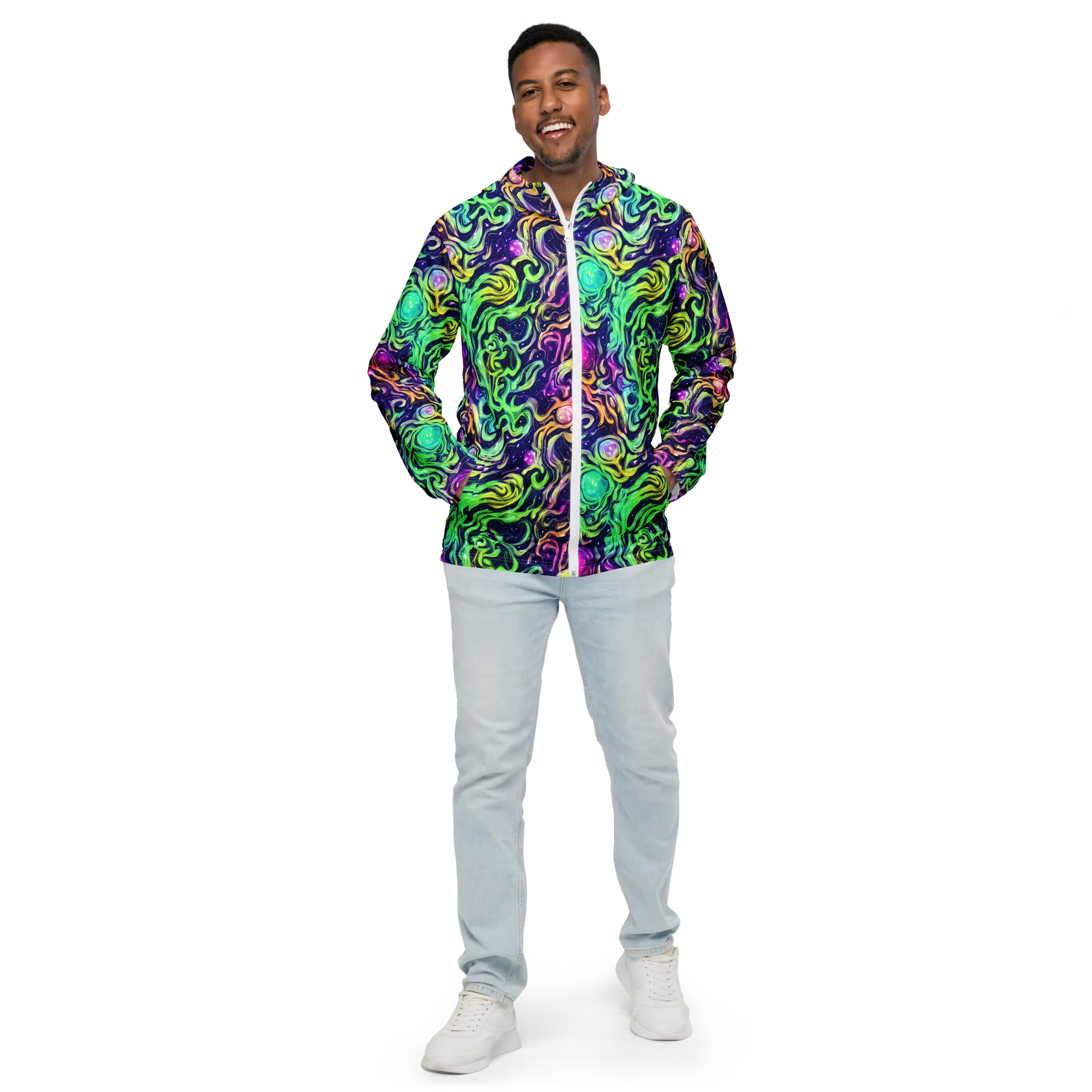 Stellar Psychedelia on Men's Windbreaker — Front