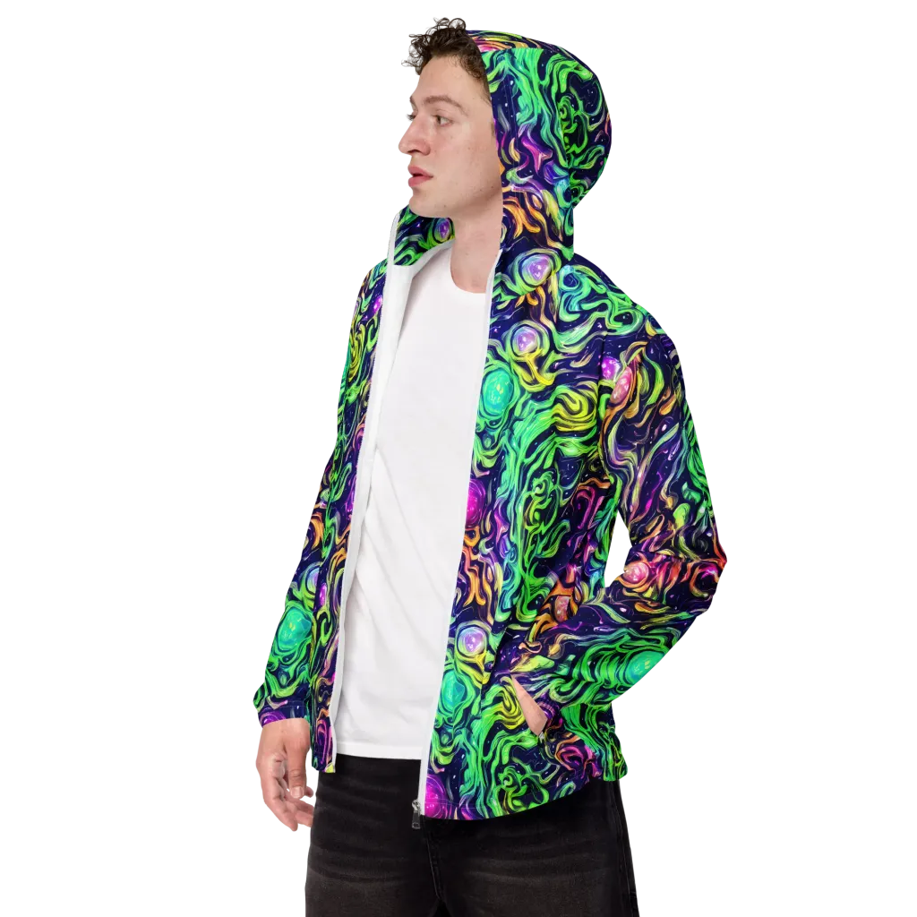 Stellar Psychedelia on Men's Windbreaker — Left Front
