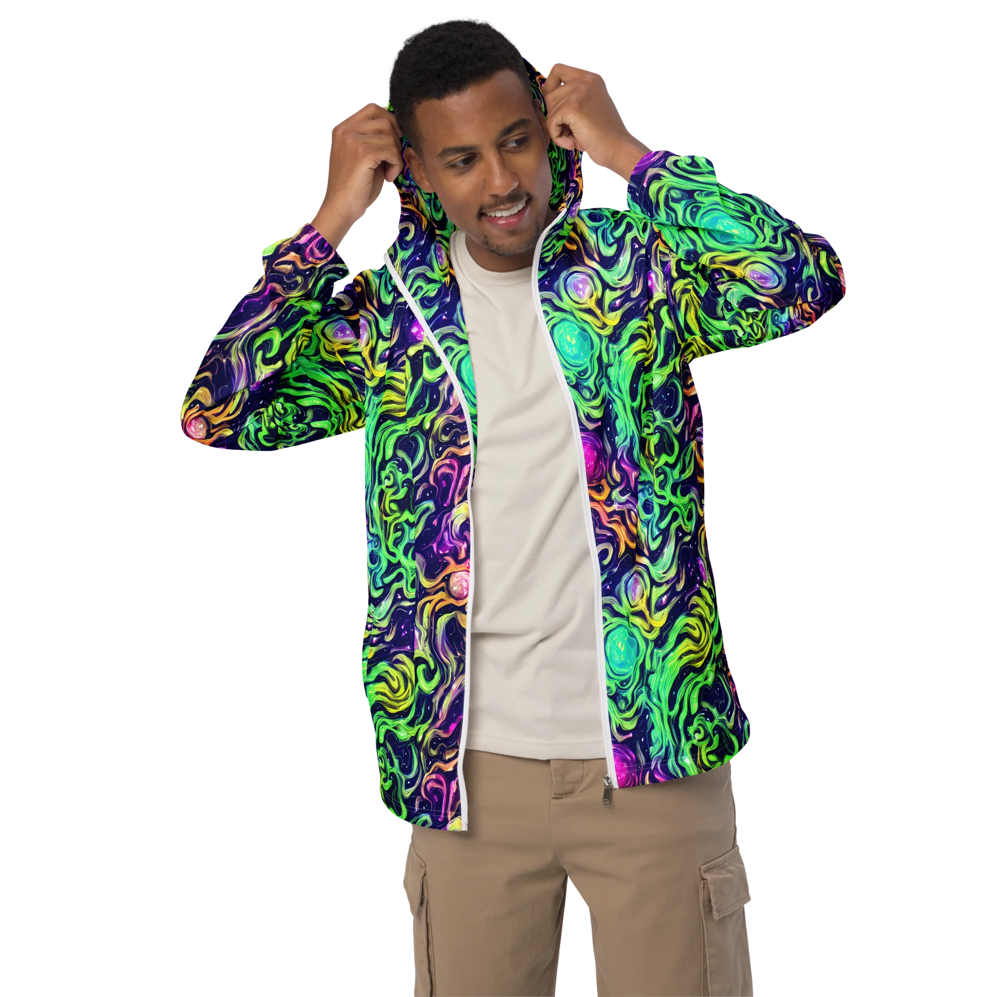 Stellar Psychedelia on Men's Windbreaker — Front
