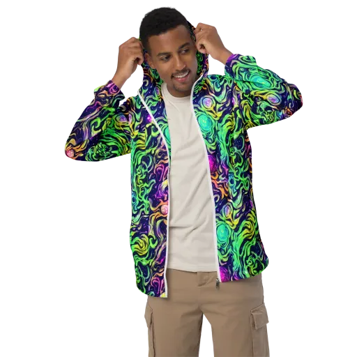 Stellar Psychedelia on a Men's Windbreaker