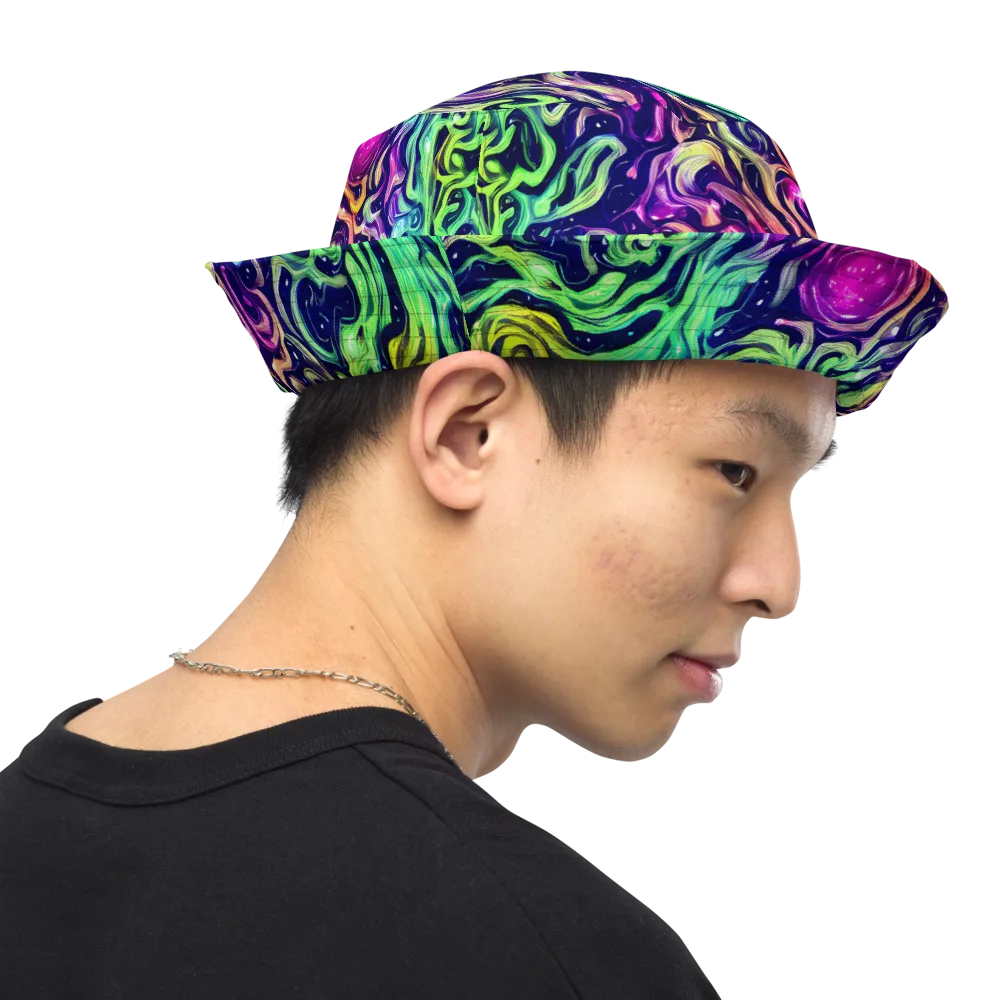 Stellar Psychedelia on Reversible Bucket Hat — Right Outside