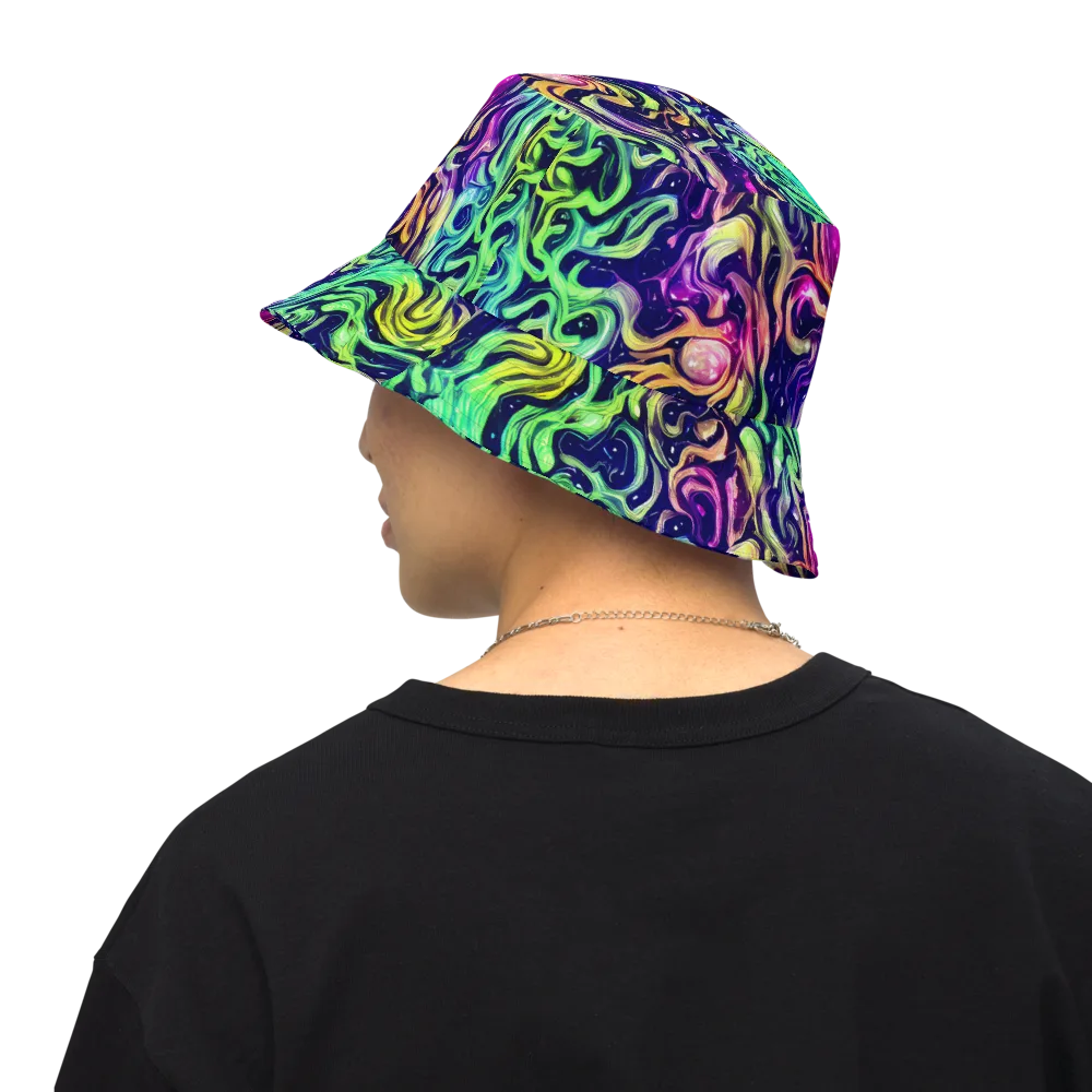 Stellar Psychedelia on Reversible Bucket Hat — Back Inside
